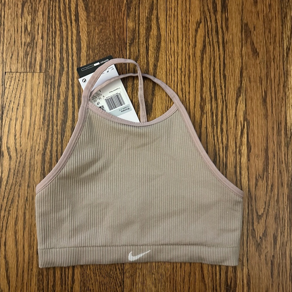 Nike Women's Ribbed Sports Bra - Taupe